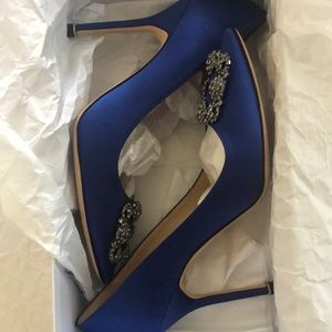 Manolo Blahnik Hangisi pumps. Cobalt blue. Size 39 excellent condition.